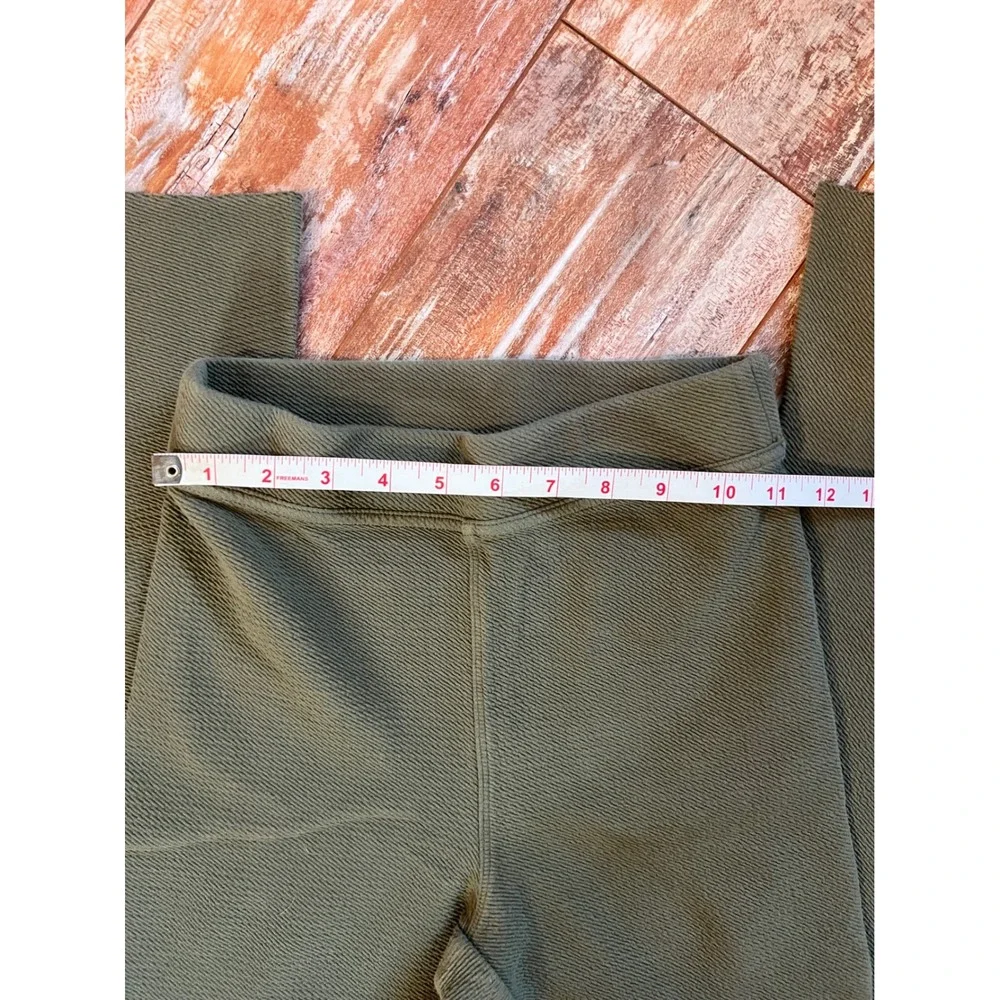OFFLINE by Aerie Ribbed Flare Leggings and Corset Crop Top Set Olive Green Small